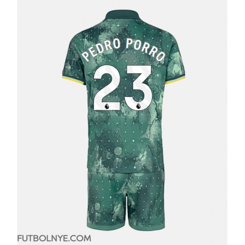 Camiseta Tottenham Hotspur Pedro Porro #23 Tercera Equipación para niños 2024-25 manga corta (+ pantalones cortos)